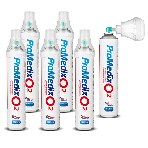 Medizinischer Sauerstoff Atemhilfe 12L - 99,4% O2 - Inhaliergeräte mit 99,4% Sauerstoffkonzentration, geruchsneutral und ideal für bis zu 140 Einatmungen. Inklusive Mundstück für einfachen Gebrauch.