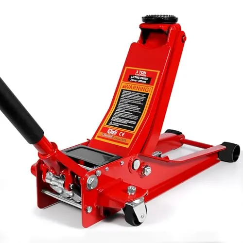 HYCHIKA Wagenheber 3t Car Jack, Rangierwagenheber 505mm, Wagenheber Hydraulisch 3t, Trolley Jack, Ultra Low Profile mit Doppelkolben-Schnellhubpumpe, Hubbereich 3-18,3 Zoll