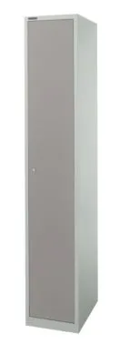 Schäfer Shop Select Garderobenschrank, 1 Abteil mit B 350 mm, 5 Fächer mit 4 Fachböden, abschließbar, lichtgrau/platingrau 463832