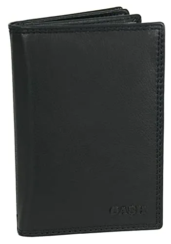 CA$H - Herren Ausweishülle - Echt-Leder Etui - Brieftasche - Schwarz