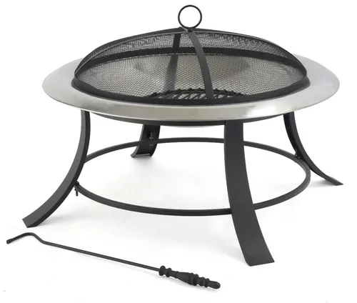 tepro Feuerstelle Silver City - Grills: Stilvolle Feuerschale aus hochwertigem Edelstahl mit 74 cm Durchmesser, ideal für gesellige Abende und sicheres Feuervergnügen.
