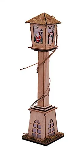 Spetebo Weihnachts Deko Holz Laterne beleuchtet mit 5 LED von Spetebo