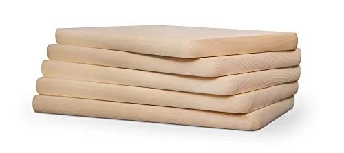 Frühstücksbrettchen Holz aus unbehandelter Buche - 5er Set - Brotbretter aus hochwertigem, natürlichem Buchenholz, ideal für individuelle Gravuren und vielseitig einsetzbar – perfekt für Frühstück, Snacks und mehr.