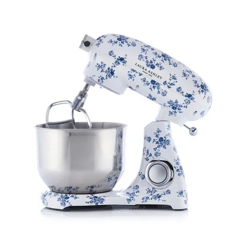 Laura Ashley Küchenmaschine 1800W - China Rose Design - Küchenmaschine mit 6L Edelstahlschüssel und 6 Geschwindigkeitsstufen, leistungsstarker 1800-Watt-Motor für müheloses Mixen und elegantes Design im handaufgetragenen China Rose Print.