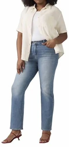 LEVI'S PLUS 314 PL SHAPING Damen 5-Pocket-Jeans - Stilvolle 5-Pocket-Jeans für Damen von Levi's® Plus. Mit stretchigem Material für optimalen Tragekomfort und einer geraden Passform, ideal für jede Gelegenheit. Pflegeleicht und langlebig.