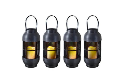 HAC24 Laterne LED Solar Dekolampe Solarlaterne Wetterfest Solarleuchte Solarlampe (4-St), mit flackernder LED Kerze