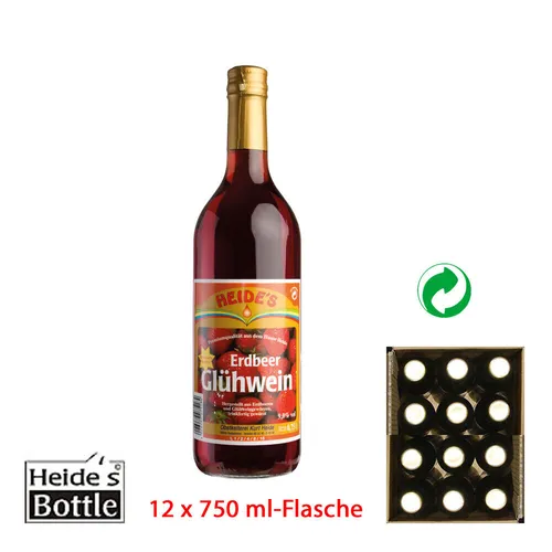 Glühwein Erdbeere 9,5% Alc., 12 x 750 ml-Flasche ohne Pfand