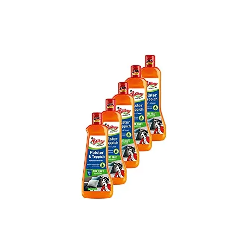 Poliboy Polster Teppich Reiniger 5x500ml - Sanfte Fleckentfernung für Textilien - Effektiver Textilreiniger für Polster und Teppiche, ideal für empfindliche Materialien. Schützt Farben und sorgt für hygienische Sauberkeit. Ergiebig und einfach anzuwenden – für eine frische Wohnatmosphäre.