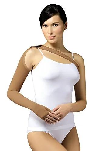 DELUXE KOMPRESSION ÄRMEL CCL 2 Armstrumpf mit Stulpe - Mastektomie Bedarf und Lymphödem Unterstützung, ideal für die postoperative Pflege mit effektiver Kompression für optimale Lymphdrainage.