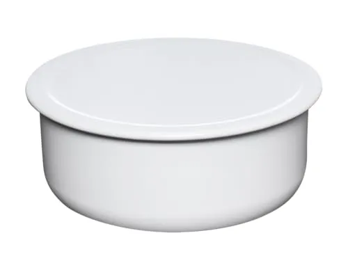 Riess Brotdose CLASSIC- WEISS, 24 cm - Lunch-Box aus hochwertiger Emaille mit Deckel, ideal zur Aufbewahrung von Brot und Keksen, hygienisch und langlebig.