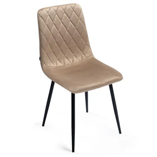 Lina® Elisia Esszimmerstuhl im modernen Design - Samt - Bequemer Stuhl für Ihr Esszimmer, hochwertiger Stoff, ergonomische Form - 1er Set - Beige