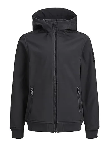 Jack & Jones Basic Hooded Softshell Jacke Kinder in schwarz von Jack & Jones