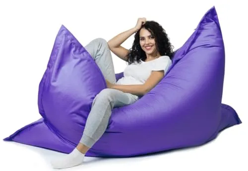 sunnypillow XL Sitzsack Violett - Sitzsäcke für Innen & Außen, ergonomisch und bequem mit 140L Styroporfüllung für optimalen Sitzkomfort und gesunde Körperhaltung.
