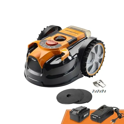 Lawnmaster OcuMow®16 Mähroboter für bis zu 200 ㎡ mit Hindernisvermeidung - Kabelloser Mähroboter für Rasenflächen bis 200 m². Mit herausnehmbarem Akku und stufenloser Höhenverstellung für einen individuell gepflegten Rasen. Sicherheit durch Schutzverkleidungen und Passwortschutz.