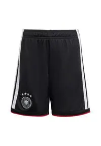 Adidas DFB H SHO Y Navy - Junior Teamhose - Kurze Sporthosen für junge Fußballfans, inspiriert von der Tradition des DFB. Komfortable Passform mit elastischem Bund, ideal für Spieltage und Training.
