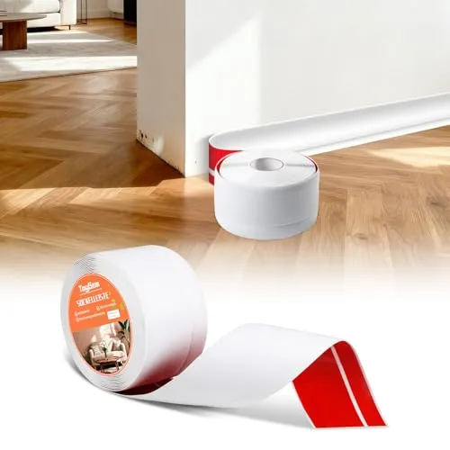 Sockelleiste Selbstklebend 10m, PVC Sockelleisten Wandleisten Weichsockelleiste Flexibel, Einfach Zu Reinigen, Ohne Bohren, DIY Fussleisten für Wohnzimmer Küche Badezimmer Büro, Weiß