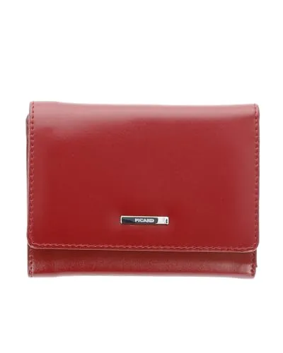 Picard Geldbörse Offenbach aus Rindsleder, rot - Hochwertige Geldbörse aus 100% Rindsleder, mit praktischem Druckknopfverschluss und stilvollem einfarbigem Design – ideal für die tägliche Nutzung.