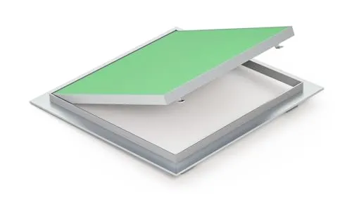 Wartungs Inspektionsklappe Revisionsklappe Alu befliesbar - 6 Größen verfügbar - Feuchtraumgeeignete Inspektionsklappe, befliesbar und mit herausnehmbarer Tür für einfachen Zugang. Ideal zur Vergrößerung der Revisionsöffnung. Druckverschluss und Sicherheitskabel im Lieferumfang enthalten (außer 150x150).