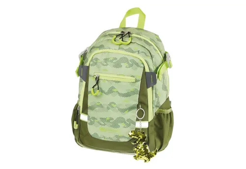 SCHNEIDERS 49466-065 Kinderrucksack Kids Backpack - Dino Olive, 11 Liter - Schulranzen aus recycelten PET Flaschen, ideal für den Kindergarten. Leicht und mit großen Zippanfassern für kleine Kinderhände, bietet er hohen Tragekomfort und genug Platz für Brotbox und Trinkflasche.