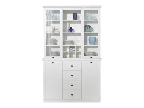 trendteam smart living - Büffetschrank Baxter - Beistelltisch fürs Wohnzimmer - Moderner Büffetschrank im Landhausstil, pflegeleicht in Weiß, bietet viel Stauraum und Ablageflächen, FSC zertifiziert für verantwortungsvolle Waldwirtschaft.