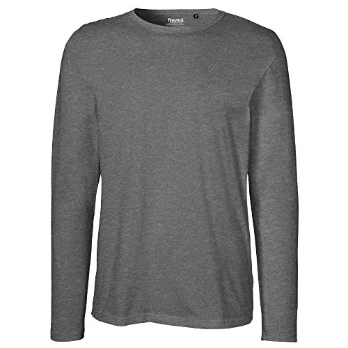 Neutral Mens Long Sleeve T-Shirt, Größe:M, Farbe:Dark Heather