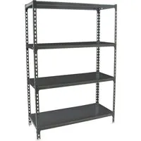 PROREGAL® Schwerlastregal MID METAL SHARK 150x80x30cm - Schwerlastregal mit 180kg Traglast pro Ebene, ideal für Werkstatt und Lager. Schneller Aufbau in nur 10-15 Minuten dank einfachem Einhängesystem.
