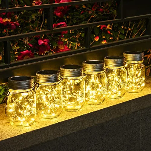 Solpex Solarlaterne für außen, 6 Stück, hängend mit 180 LED