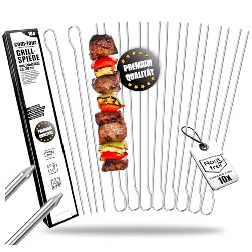com-four® 10x Grillspieße mit Griff von COM-FOUR