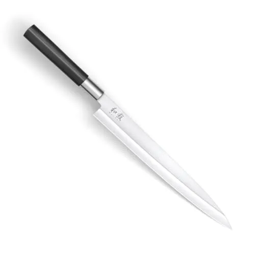 KAI Wasabi Black Yanagiba 15,5 cm - Hochwertiges Sushi & Sashimi Messer aus Edelstahl - Kochmesser mit 15,5 cm Klinge aus rostfreiem 6A/1K6 Edelstahl, ideal für präzises Schneiden von Fisch. Ergonomischer Griff für optimale Handhabung, perfekt für die japanische Küche.