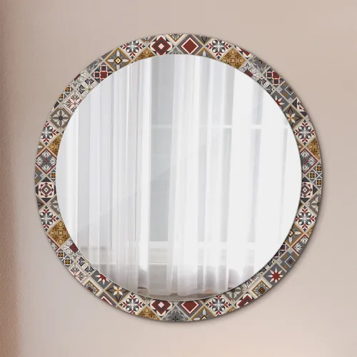 Runder Wandspiegel mit Türkischem Muster – Modern und Kratzfest - Eleganter runder Wandspiegel mit buntem Rahmen im türkischen Design. Ideal für jeden Raum, kratzfest und in verschiedenen Größen erhältlich. Ein stilvolles Highlight für Ihr Zuhause!