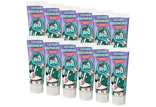 Lov&Ed Lecker Leberwurst für Hunde, 12x 75g - Leckere Leberwurst für Hunde in Lebensmittelqualität, ideal als Ergänzungsfuttermittel. Hochwertige Zutaten und sorgfältige Herstellung sorgen für einen besonderen Genuss.