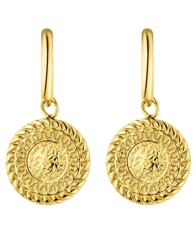 Purelei Paar Creolen Waina mit Charm, Gold in gold von PURELEI