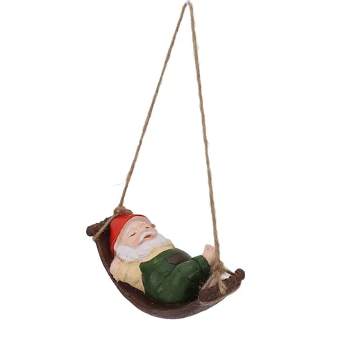  Zwergschaukel-Skulptur-Ornamente Kunstharz 7 5 Zoll. Und Grün