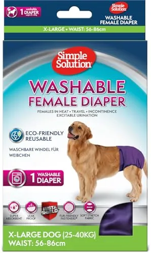 Simple Solution Hunde Windeln waschbar XL - Extra große, super-absorbierende Hundewindel für Hündinnen 25-40Kg, ideal bei Hitze und Harninkontinenz