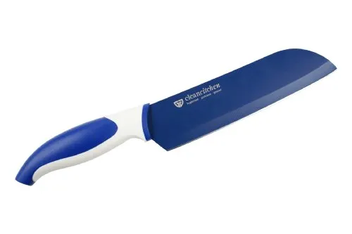 GRÄWE® Santokumesser BLAU 18 cm, Serie CLEANCITCHEN, antibakteriell