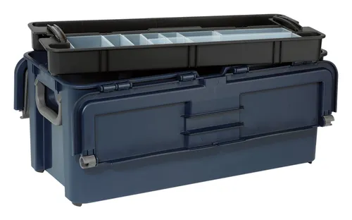 Raaco Werkzeugkoffer Compact 50 - 621 x 311 x 260 mm blau - Sortiments- & Werkzeugkoffer, platzsparend und ideal für die Aufbewahrung und Organisation von Werkzeugen und Kleinteilen.