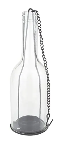 VBS Windlicht-Flasche Glas H: 22 cm mit Hängekette
