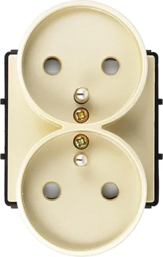 Steckdosenmodul mit Stift 230V doppelt gold in gold von Smart Home
