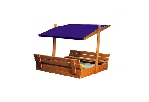 Sandkasten Holz mit Sitzbank und Dach