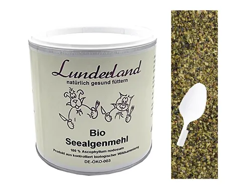 Produktbild Lunderland Bio Seealgenmehl 400g Einzelfuttermittel für Hunde u. Katzen + Löffel