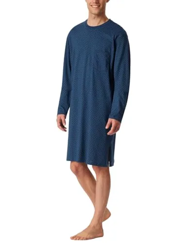 Schiesser Herren langes Bigshirt Sleepshirt, atlantikblau von Schiesser