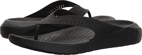 Crocs Literide Flip, Unisex-Erwachsene Zehentrenner, Schwarz (Black/Slate Grey 0dd), 37/38 EU