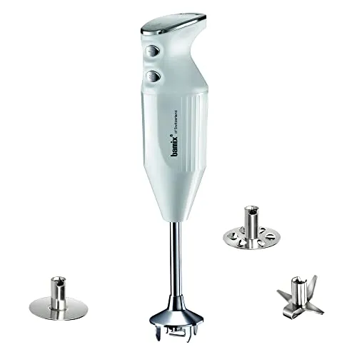 BAMIX PRIME Stabmixer Weiß - Vielseitiger Küchenhelfer - Stabmixer für müheloses Pürieren, Mixen und Zerkleinern, ideal für kreative Kochideen und schnelle Zubereitung.