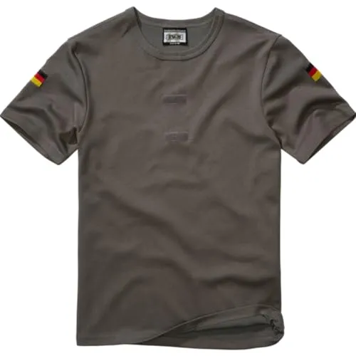BWuM Bundeswehr Tropenshirt mit Flaggen & Klett, Größe:3 (XS), Farbe:Grau