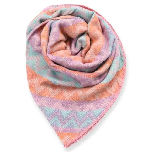 malito - Damen XXL Schal gemustert - weicher Dreiecksschal - langer Winterschal aus Viskose-Baumwolle - Stola Überwurf mehrfarbig S608 - (Flieder)