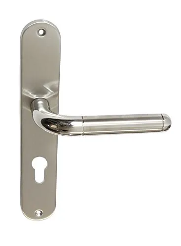 Edelstahl Türbeschlag Star II Langschild PZ Türdrücker - Türklinken aus hochwertigem Edelstahl mit Rückholfeder zur Schlossentlastung, ideal für langlebige und sichere Türlösungen.