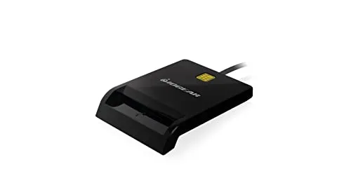 Produktbild IOGEAR USB Common Access Card Reader (CAC) – EMV Level 1/4.1 konform – PC/SC Version 1.0/2.0 – Klasse A, B und C (5 V / 3 V / 1,8 V) – T0, T1 Protokoll – kompatibler MS USB-CCID-Treiber – GSR212