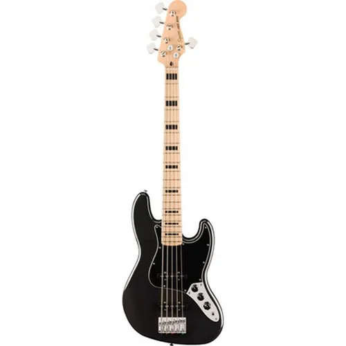Squier Affinity ACT Jazz Bass V BKM - 5-Saiter E-Bass mit Pappel-Korpus und Ahorn-Hals; ideal für vielseitige Klanggestaltung dank noiseless Tonabnehmer und aktiven Reglern.