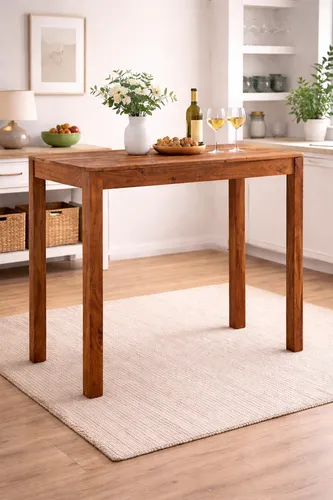 vidaXL Bartisch aus massivem Akazienholz mit honigfarbenem Finish 110x55x106 cm