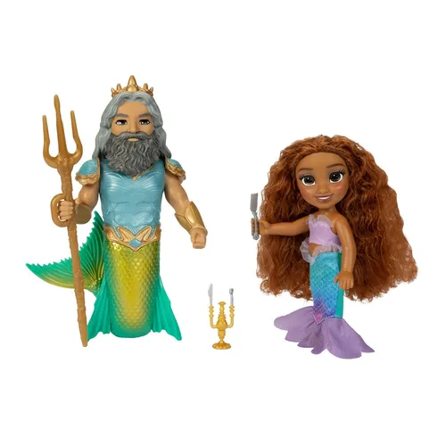 Disney Arielle die Meerjungfrau Set: Arielle & Triton 15cm - Puppen & -Spielsets: Erlebe die magischen Momente aus Disney’s Die kleine Meerjungfrau mit diesem detailreichen Set, perfekt für kleine Fans und Sammler!